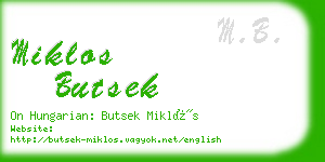 miklos butsek business card